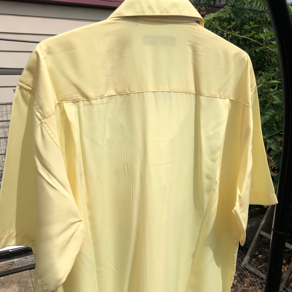Maxini Collezione Button Down Shirt Size L Short Sleeves Yellow - Picture 6 of 7